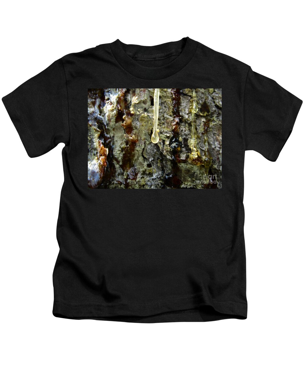 Pine Kids T-Shirt featuring the photograph Sap Drip by Robert Knight
