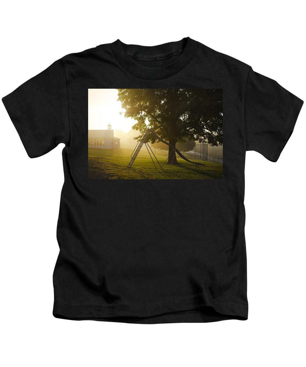 Sunrise Kids T-Shirt featuring the photograph Schoolhouse Sunrise by Seth Dochter