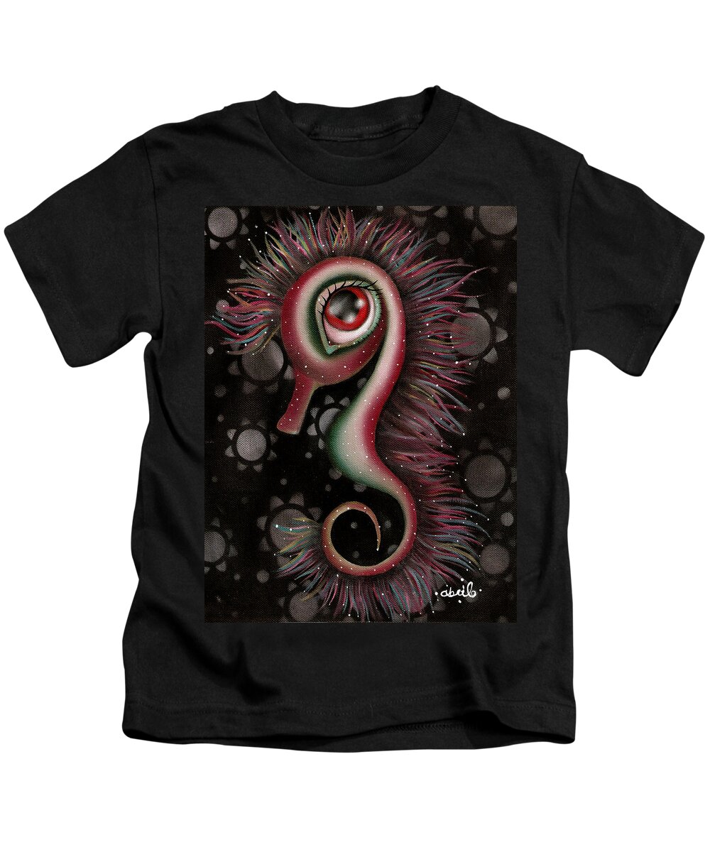 Seahorse Kids T-Shirt featuring the painting Seahorse by Abril Andrade