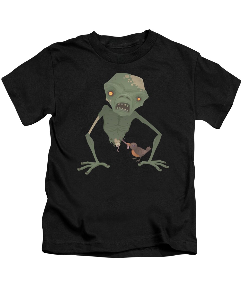 Zombie Kids T-Shirt featuring the digital art Sickly Zombie by John Schwegel