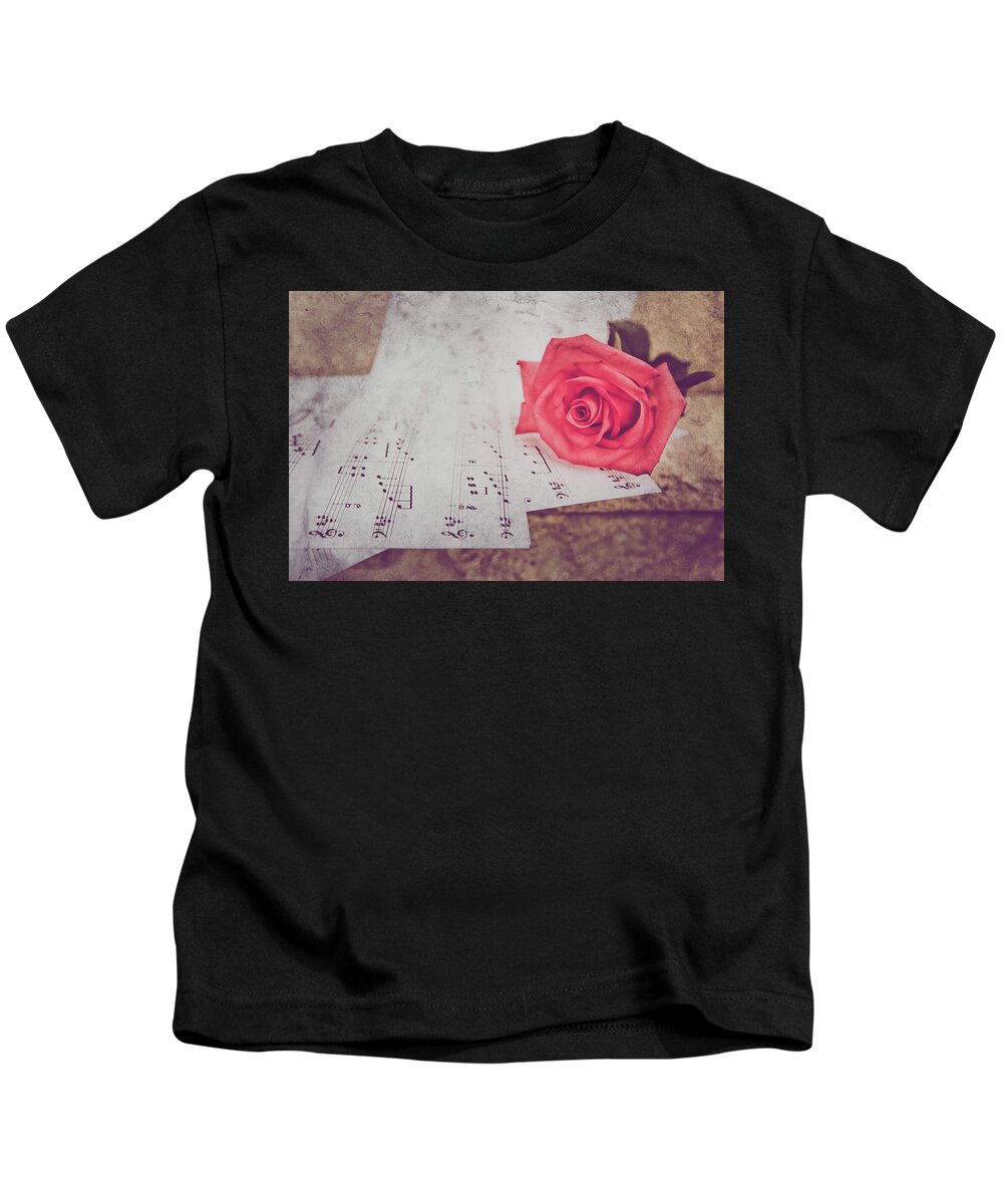 Rose Kids T-Shirt featuring the photograph Sing Me A Love Song by Elvira Pinkhas