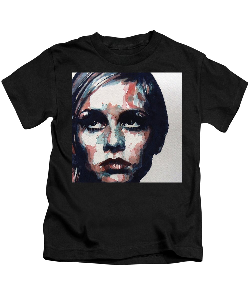 Twiggy Kids T-Shirt featuring the painting Sixties Sixties Sixties Twiggy by Paul Lovering