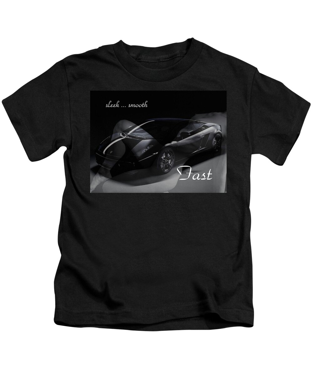 Exotic Cars Kids T-Shirt featuring the photograph Sleek, Smooth, Fast by Bruce Gannon