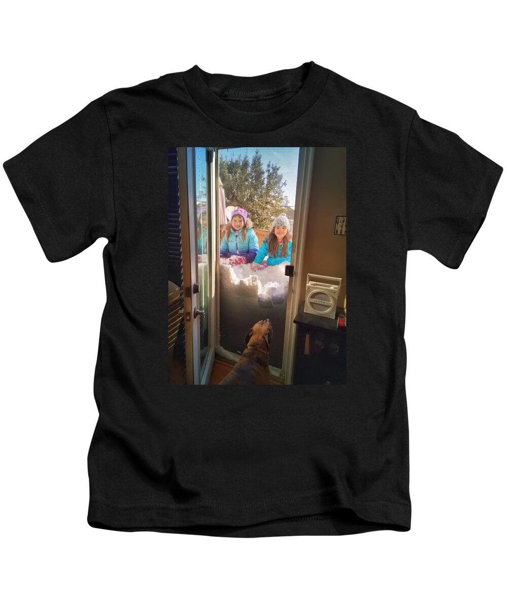 Snow Kids T-Shirt featuring the photograph Snowed In by Chris Montcalmo