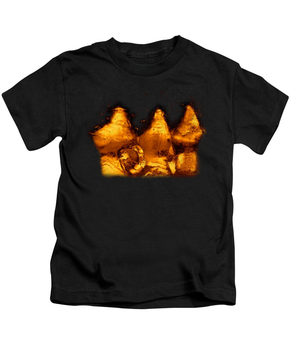 Snowy Kids T-Shirt featuring the photograph Snowy Ice Bottles by Sami Tiainen