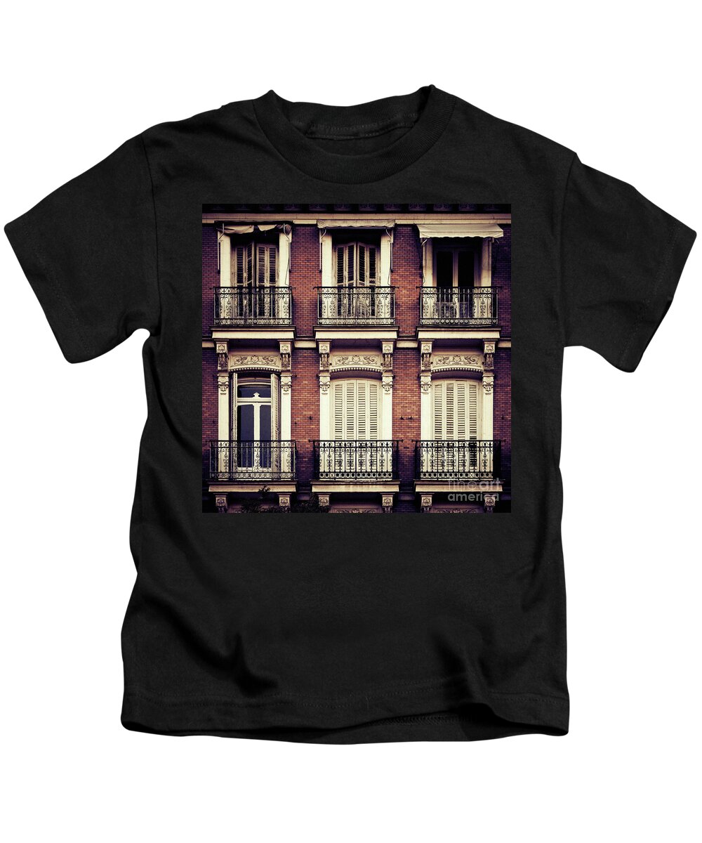 Madrid Kids T-Shirt featuring the photograph Spanish Balconies by RicharD Murphy
