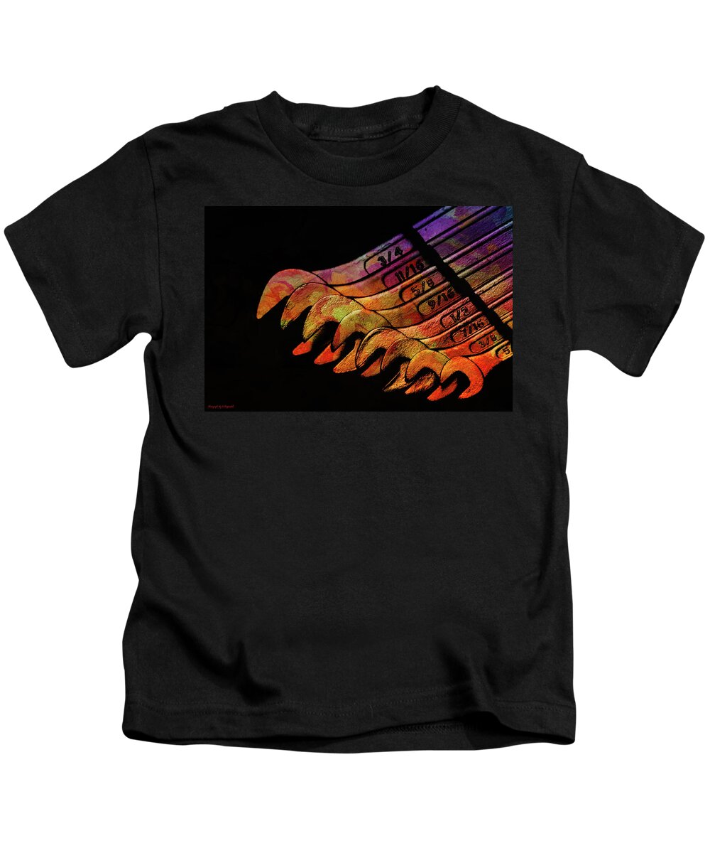 Spanners Photography Kids T-Shirt featuring the photograph Spanners 01 by Kevin Chippindall