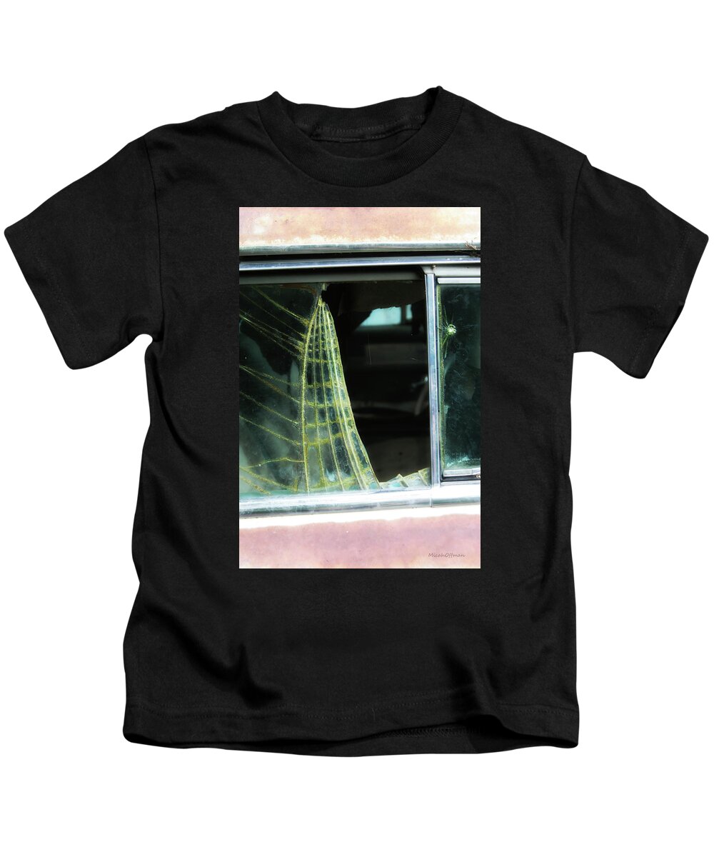 Ford Granada Kids T-Shirt featuring the photograph Broken glasses by Micah Offman
