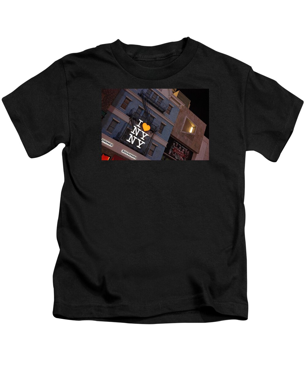 New York New York Kids T-Shirt featuring the photograph Stairway to NY by Deborah Penland