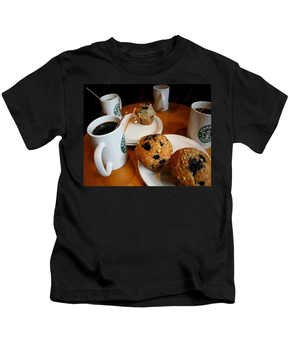 Starbucks Kids T-Shirt featuring the photograph Starbucks by Jackie Russo
