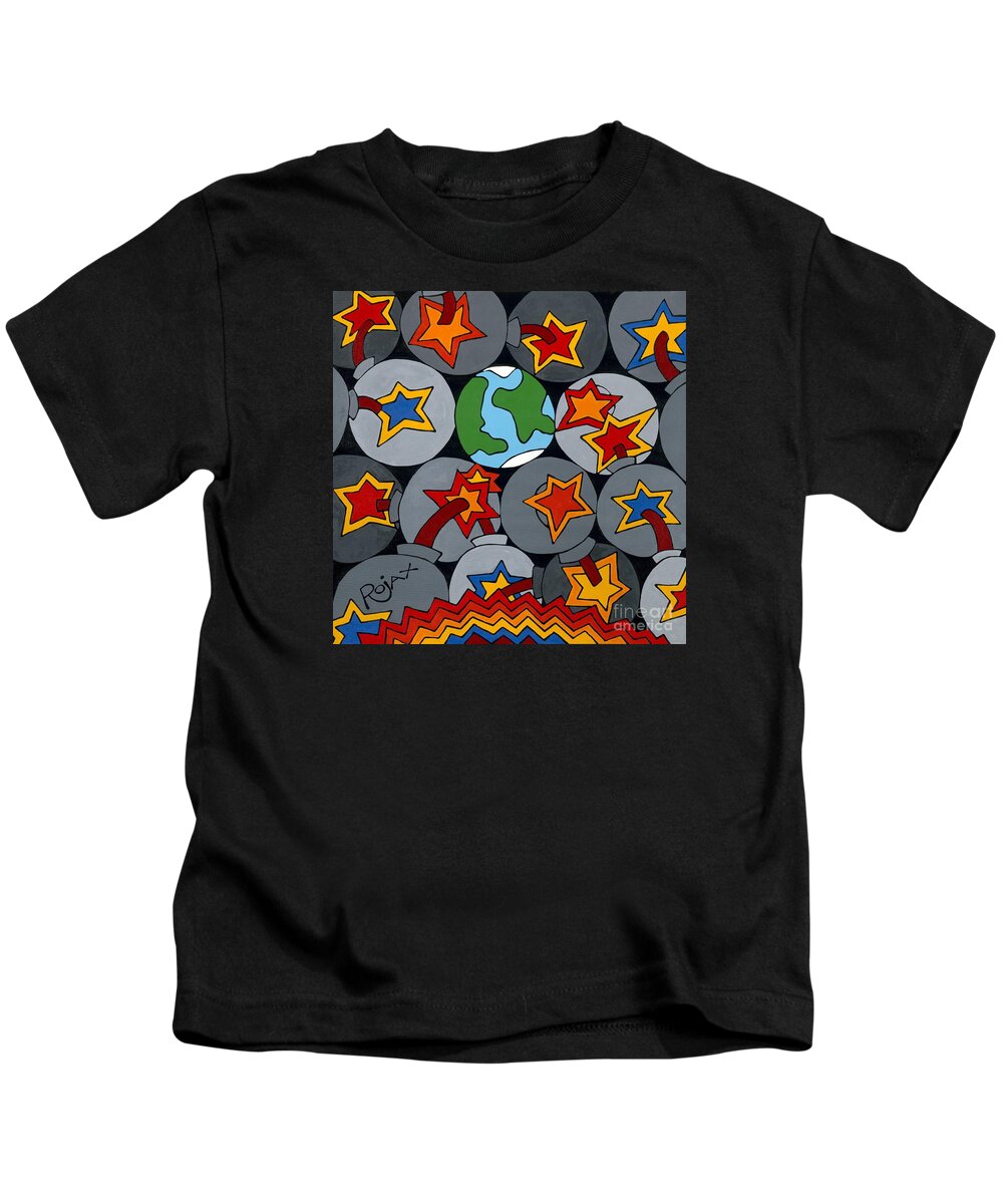 Earth Kids T-Shirt featuring the painting Starlight by Rojax Art