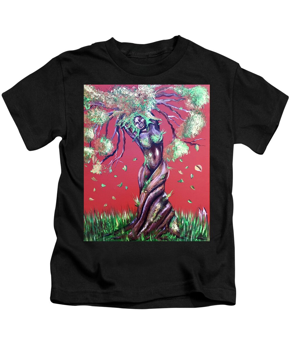 Tree Kids T-Shirt featuring the painting Stay Rooted- Stay Grounded by Artist RiA