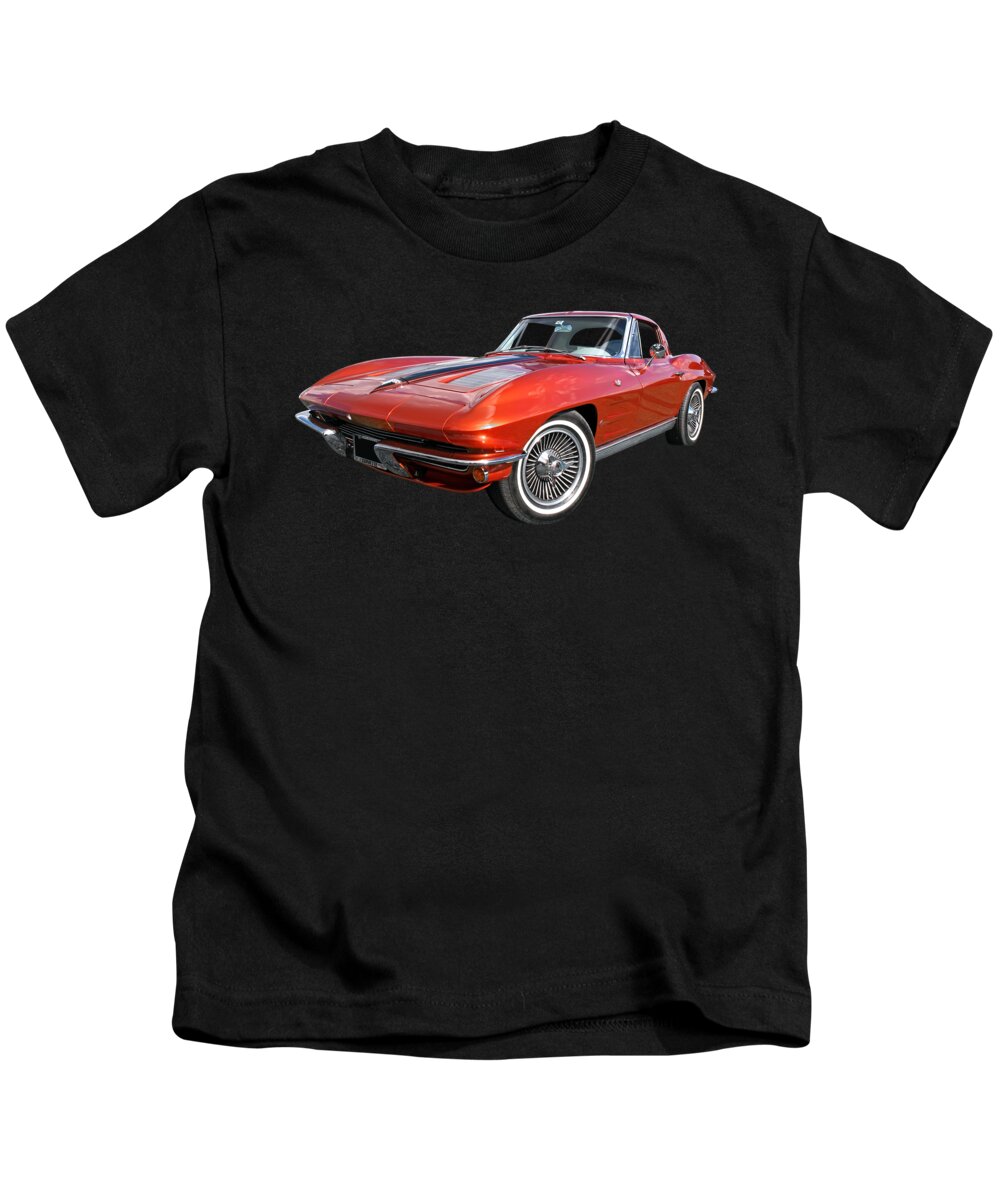 Corvette Stingray Kids T-Shirt featuring the photograph Stingray 1963 Split Window by Gill Billington