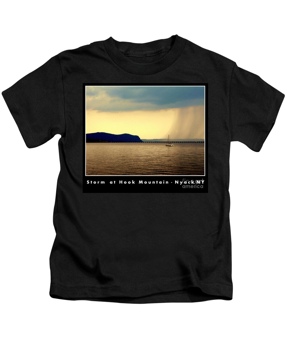 Poster Kids T-Shirt featuring the photograph Storm at Hook Mountain Nyack NY by Poster by Irene Czys