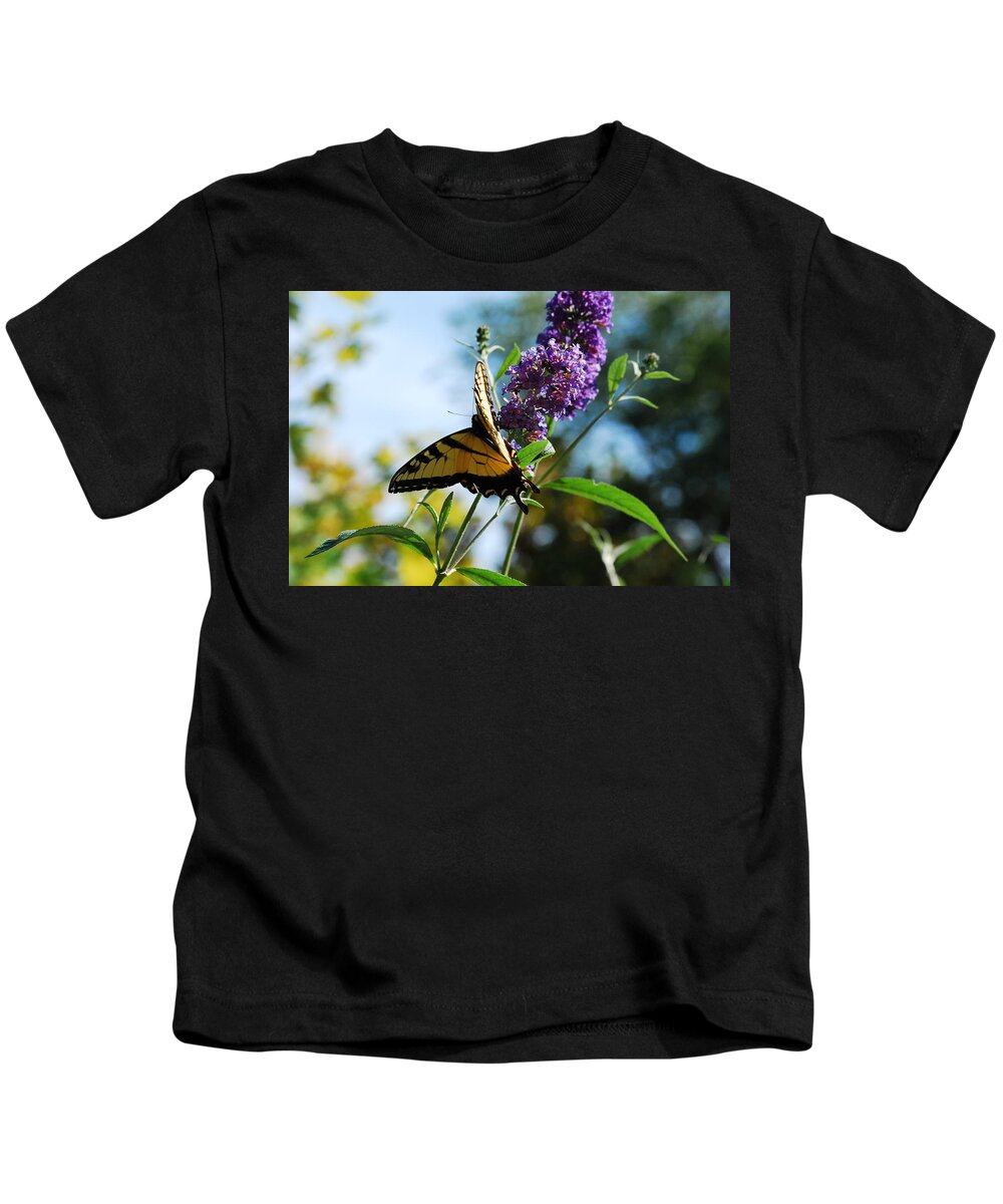 Swallowtail Kids T-Shirt featuring the photograph Summer Swallowtail by Lori Tambakis