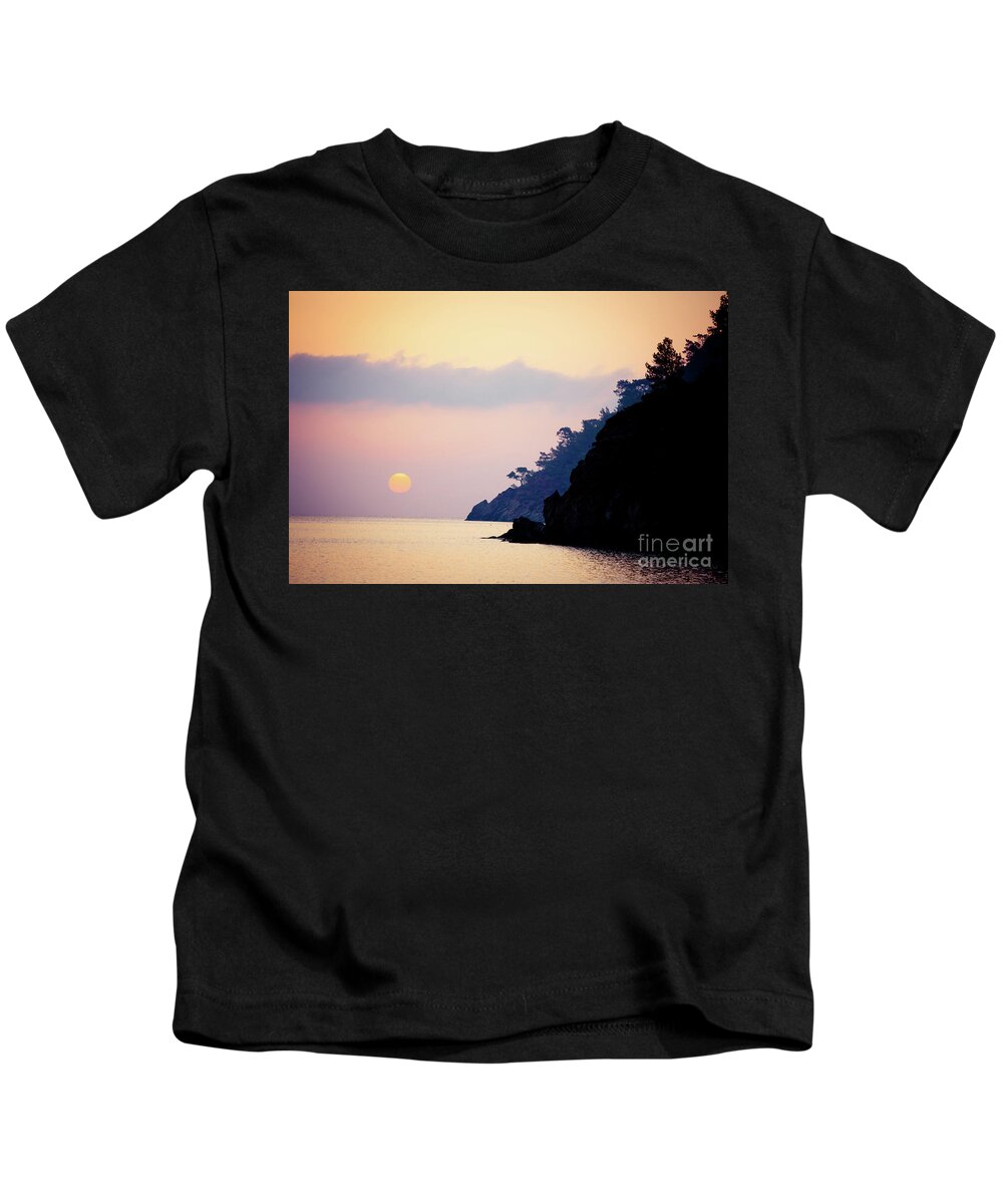 Sunset Kids T-Shirt featuring the photograph Sunrise Sea Rythm by Raimond Klavins