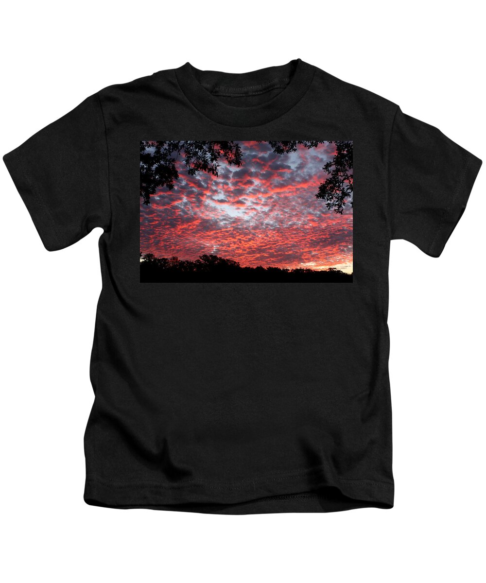 Nature Kids T-Shirt featuring the photograph Sunrise Through the Trees by Sheila Brown