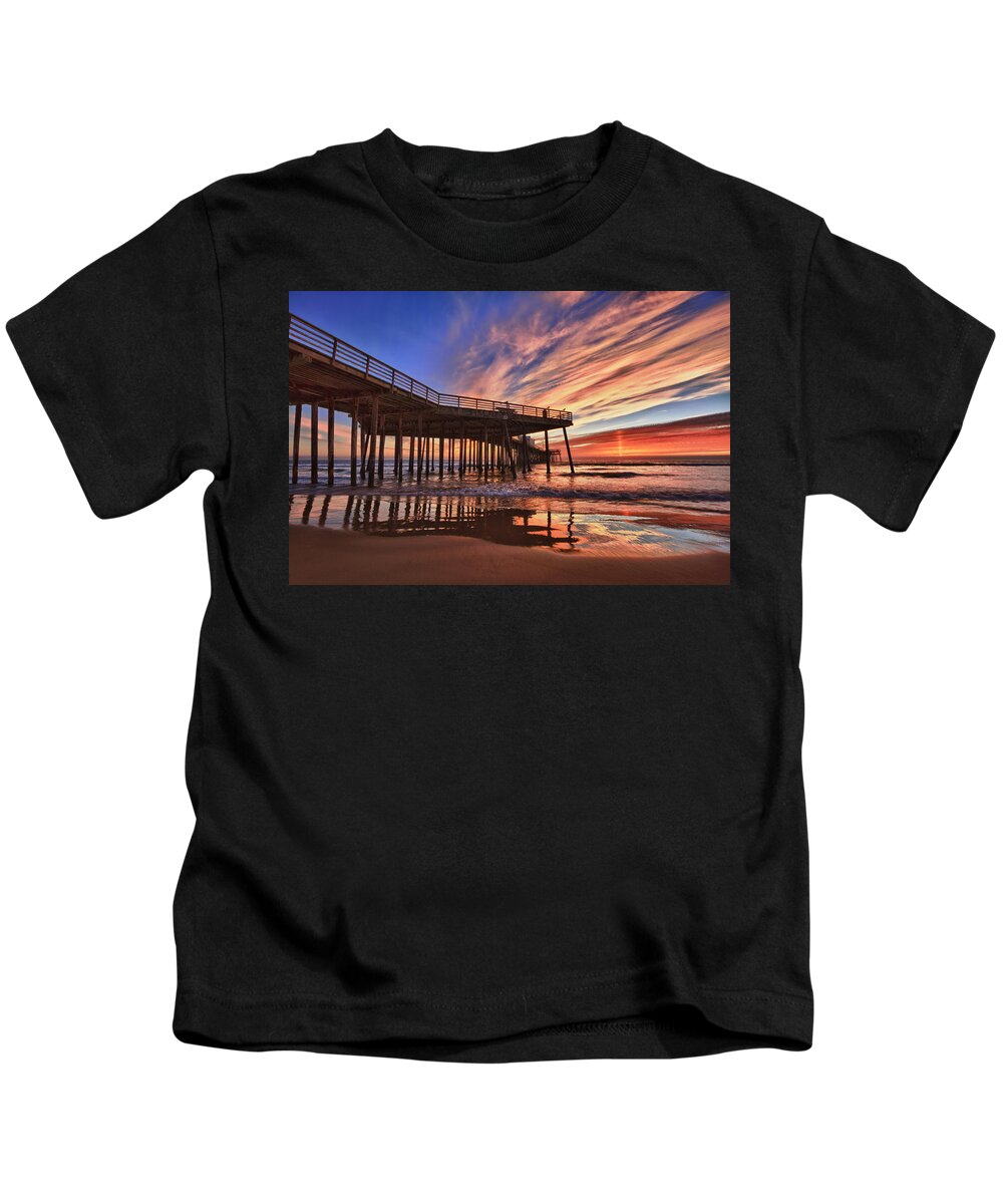 Pismo Beach Kids T-Shirt featuring the photograph Sunset Drama by Beth Sargent