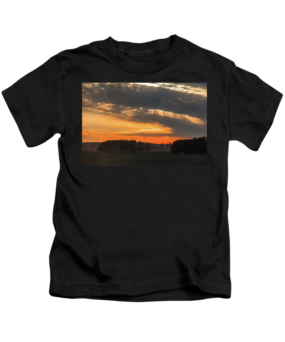 Farm Kids T-Shirt featuring the photograph Sunset on the Road to Galena by Joni Eskridge