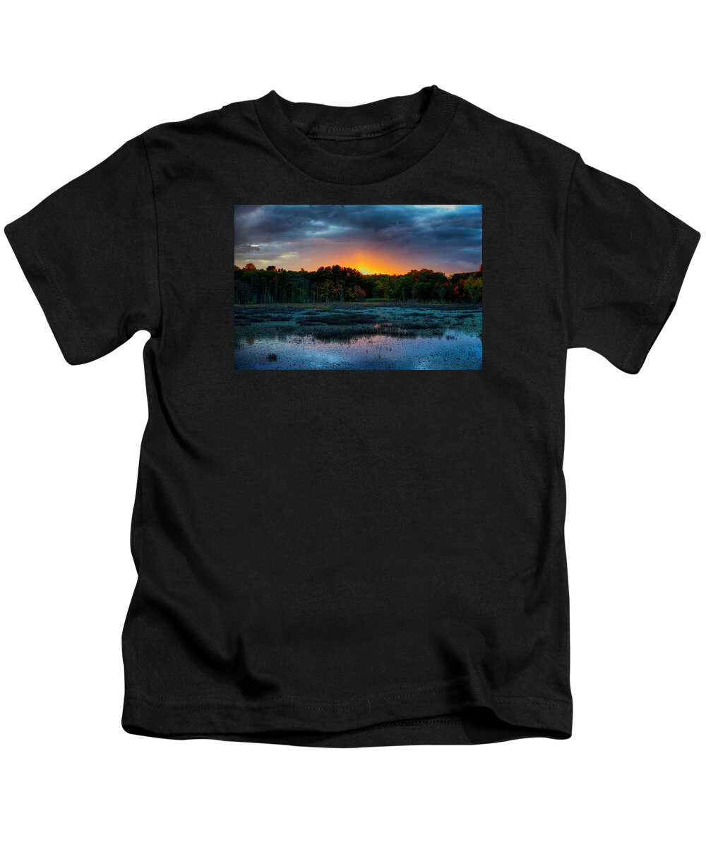 Sunset Kids T-Shirt featuring the photograph Sunset over Ipswich River by Lilia S