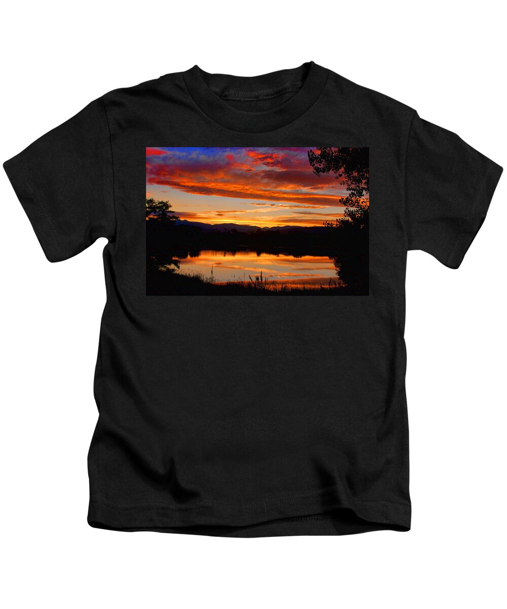 Red Kids T-Shirt featuring the photograph Sunset Reflections by James BO Insogna