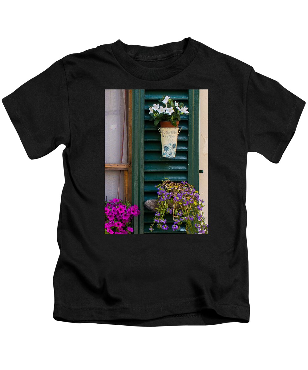 Windows Kids T-Shirt featuring the photograph Sunshine a Stem by Gary Karlsen