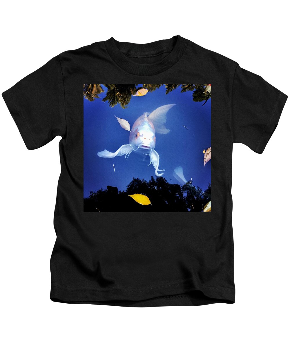 Coy Fish Zen Kids T-Shirt featuring the photograph Supercoy by Lauren Serene