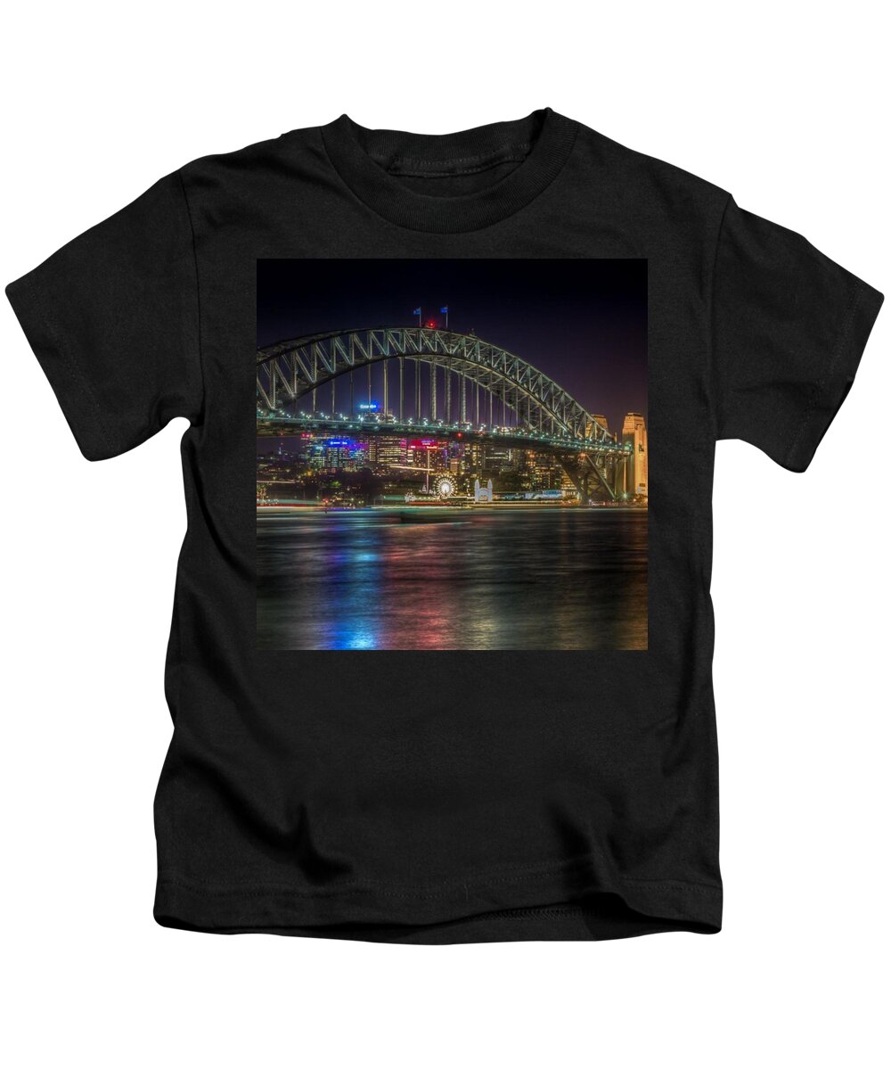 Australia Kids T-Shirt featuring the photograph Sydney Harbour Bridge #australia by Jerry Renville