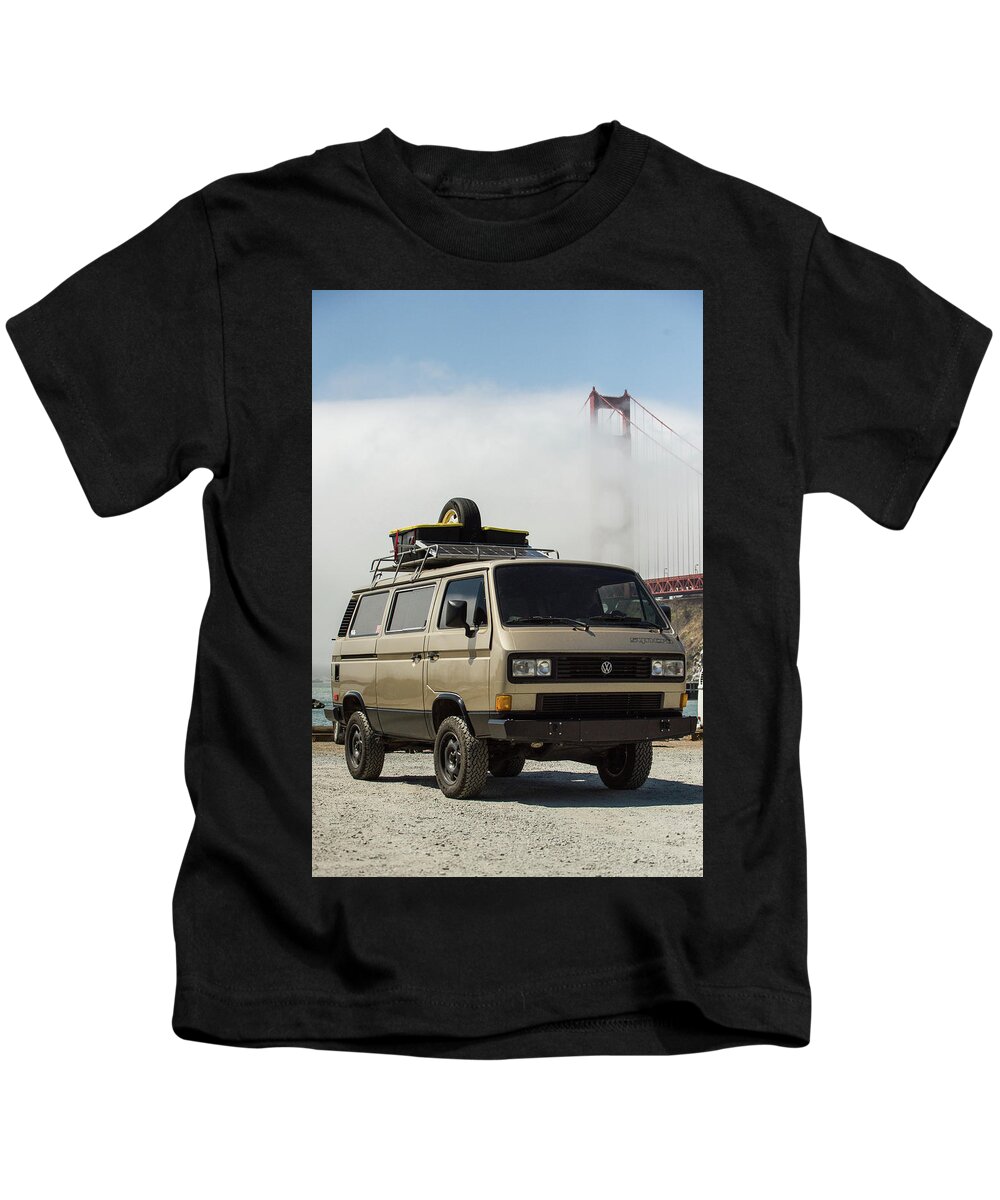 Richard Kimbrough Kids T-Shirt featuring the photograph Syncro and Golden Gate by Richard Kimbrough