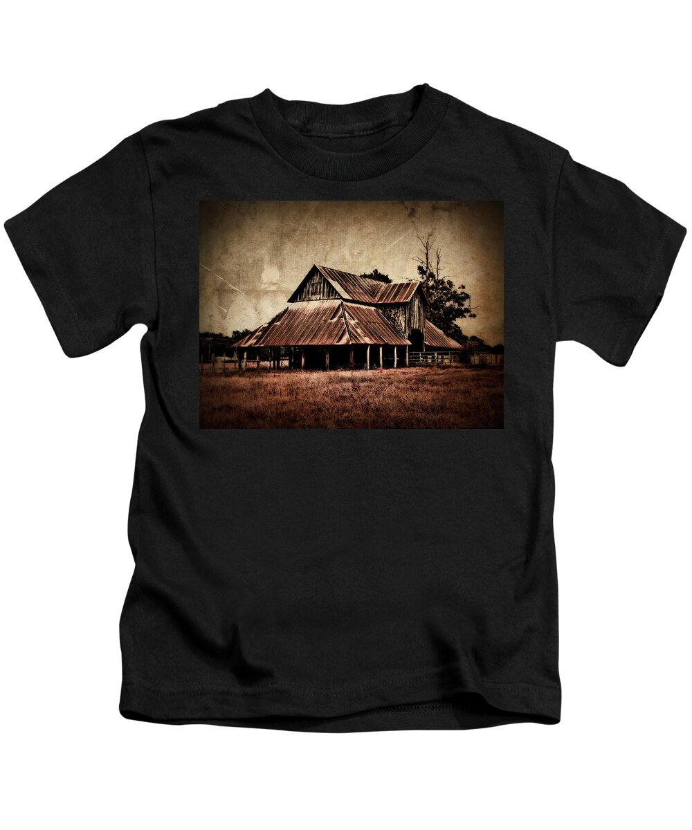 Barn Kids T-Shirt featuring the photograph Teaselville Texas Barns by Julie Hamilton