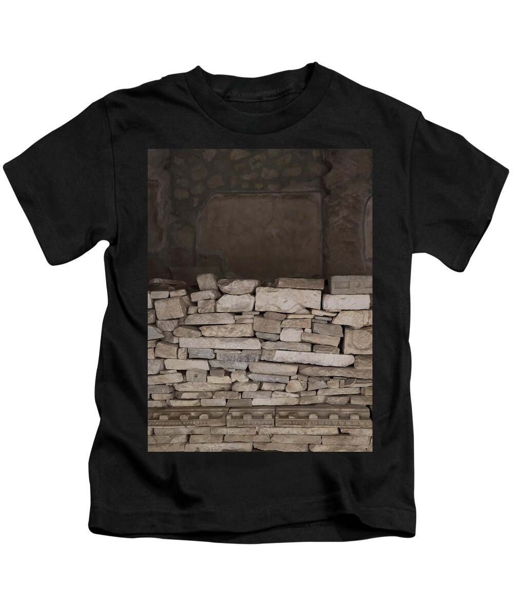 Stone Kids T-Shirt featuring the photograph Textural Antiquities Herculaneum Five by Laura Davis