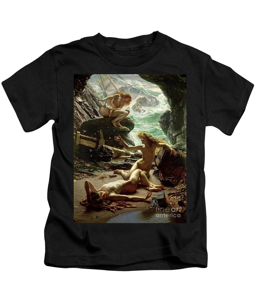 #faatoppicks Kids T-Shirt featuring the painting The Cave of the Storm Nymphs by Edward John Poynter