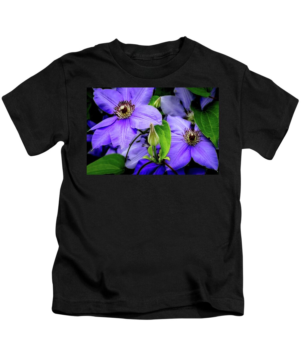 Flower Kids T-Shirt featuring the digital art The Clematis Bud by Ed Stines