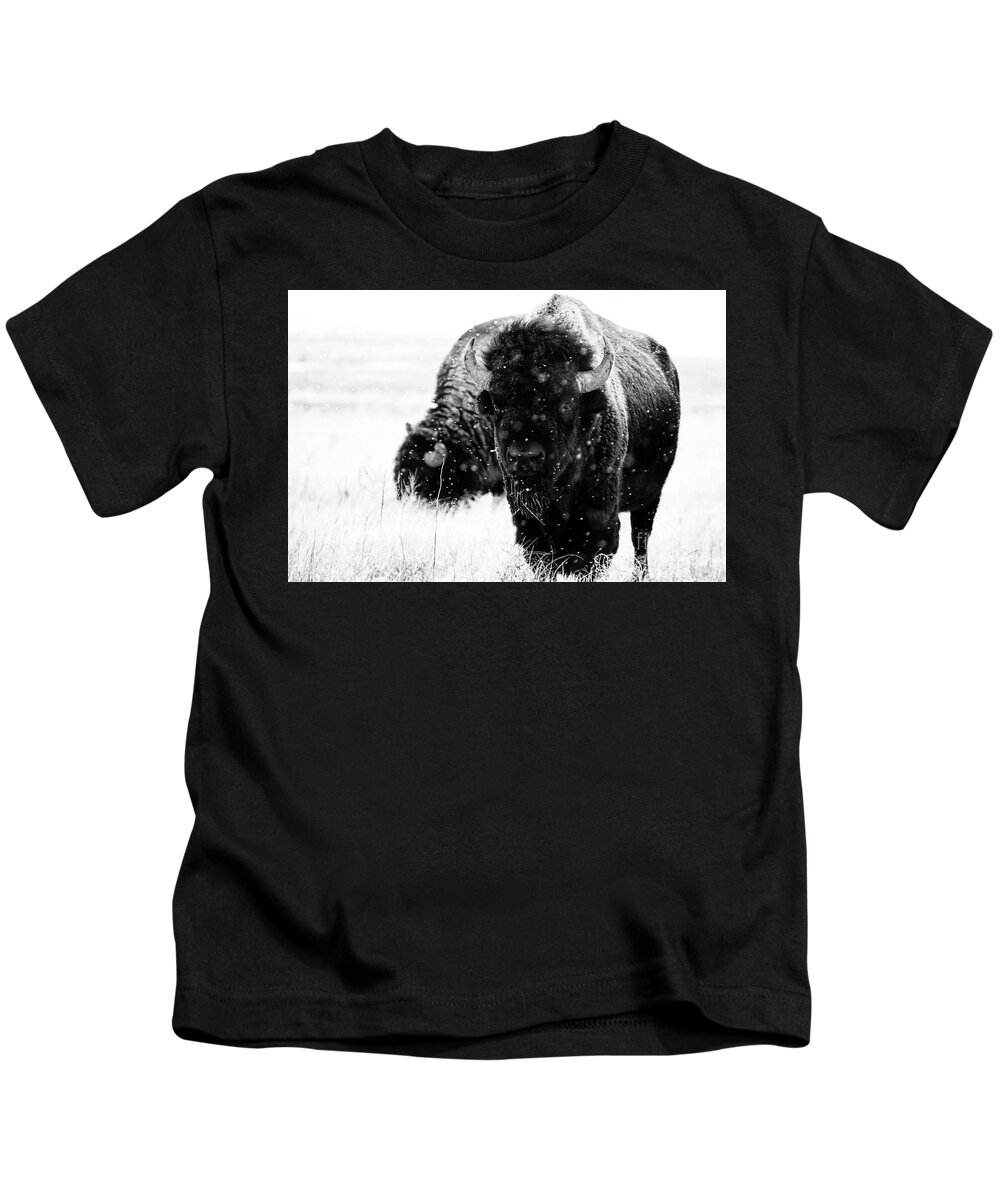 Buffalo Kids T-Shirt featuring the photograph The Cold Brotherhood by Jim Garrison