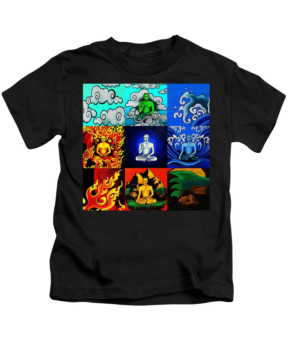 5 Elements Kids T-Shirt featuring the painting The Five Elements by Stephen Humphries