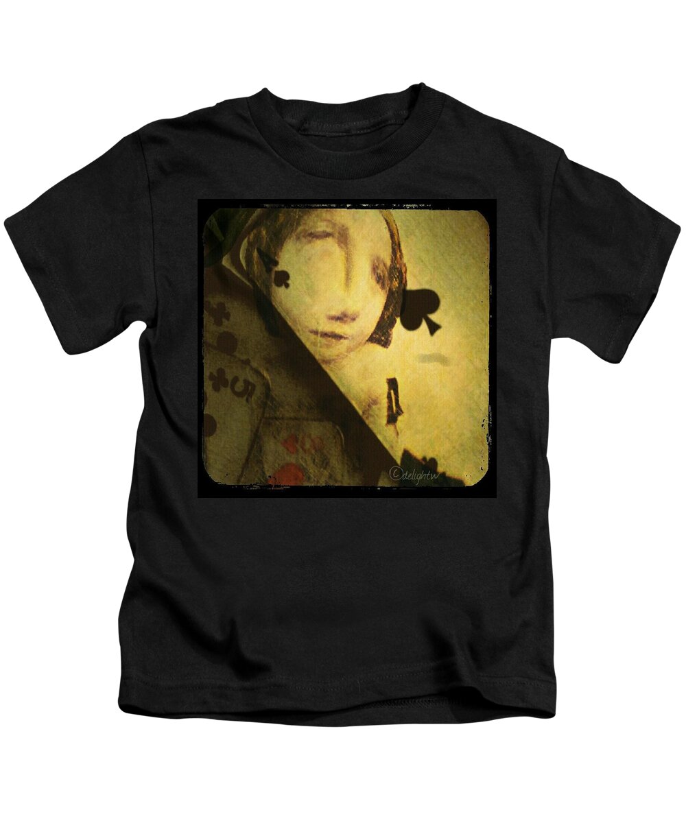 Face Kids T-Shirt featuring the digital art The Game by Delight Worthyn