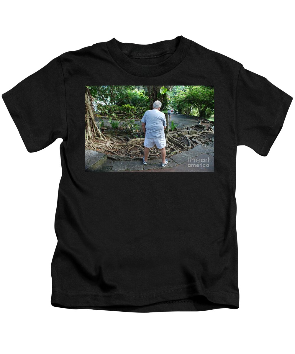 Cuba Kids T-Shirt featuring the photograph The Old Man Takes a Pee, Hemmingways house by Jim Goodman