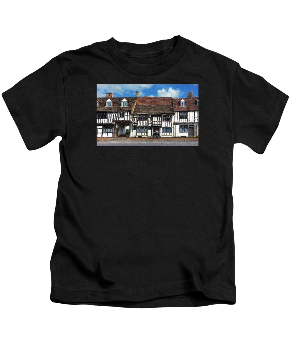 East Grinstead Kids T-Shirt featuring the digital art The Paperboy by Julian Perry