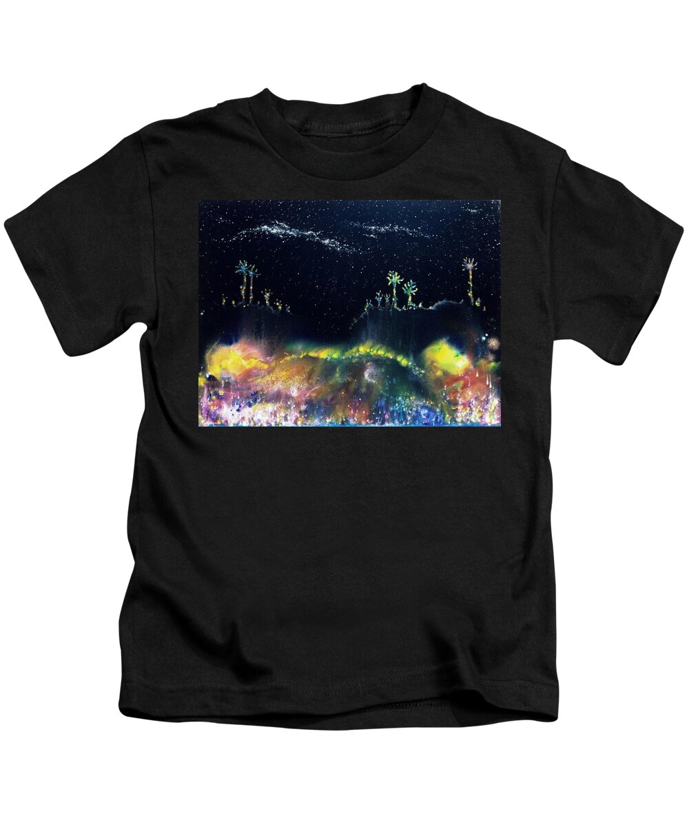 Spiritual Kids T-Shirt featuring the painting The Starfields of Andromeda by Lee Pantas
