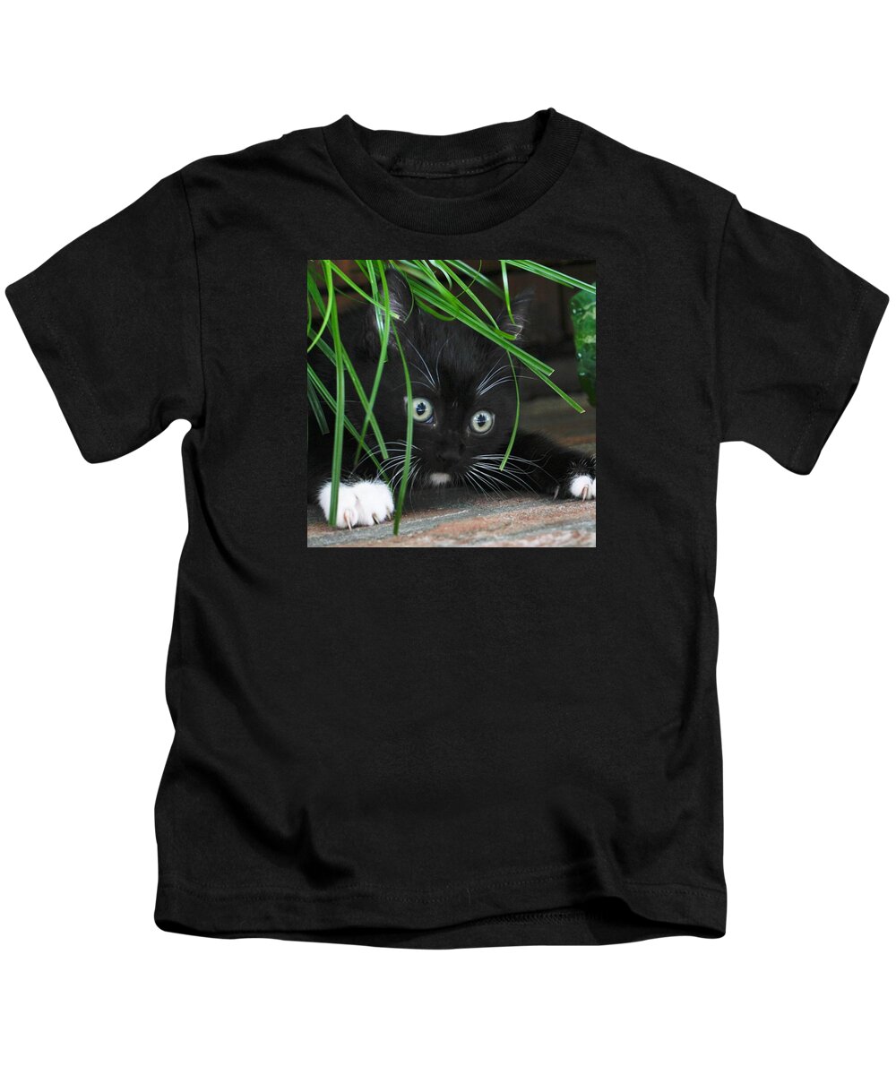 Cat Kids T-Shirt featuring the photograph I'm a Ninja by Kip Andkees
