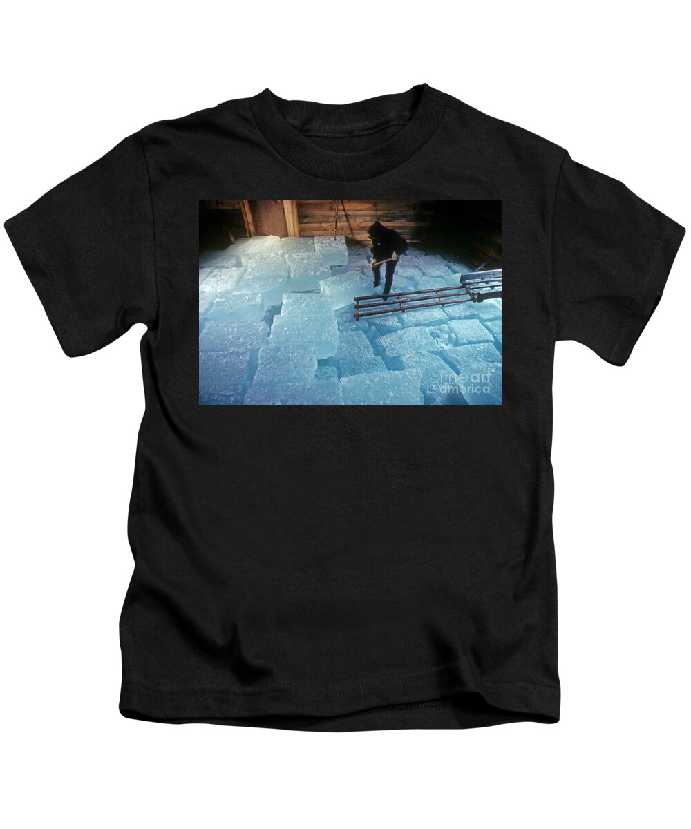 Ice Harvest Kids T-Shirt featuring the photograph Thompson Ice House by Kevin Shields