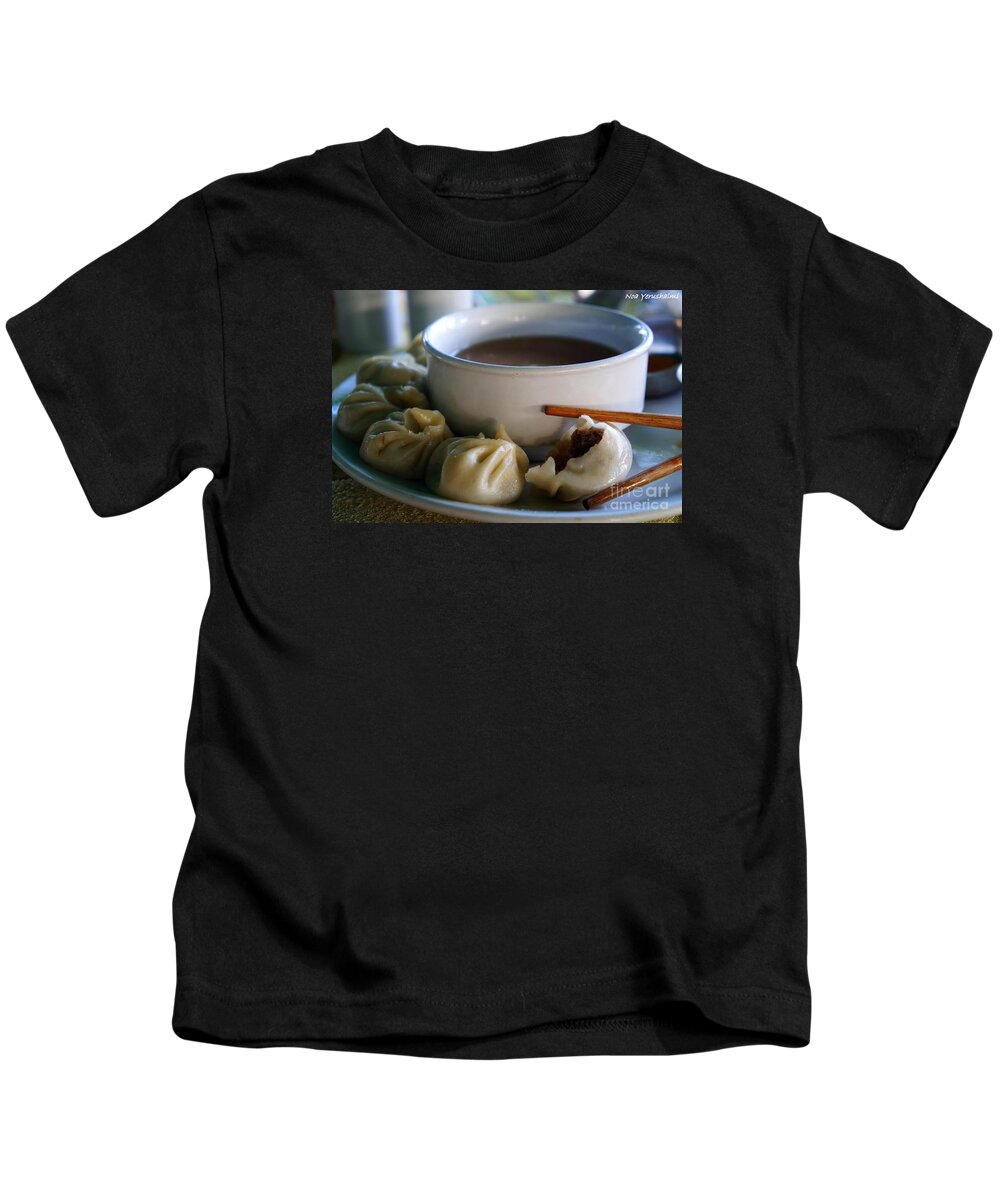 मम; Kids T-Shirt featuring the photograph Tibetan Mutton Momo Taste by Noa Yerushalmi