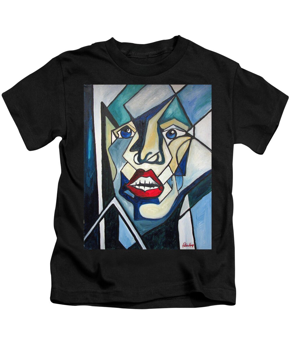 Abstract Kids T-Shirt featuring the painting Tortured by Patricia Arroyo
