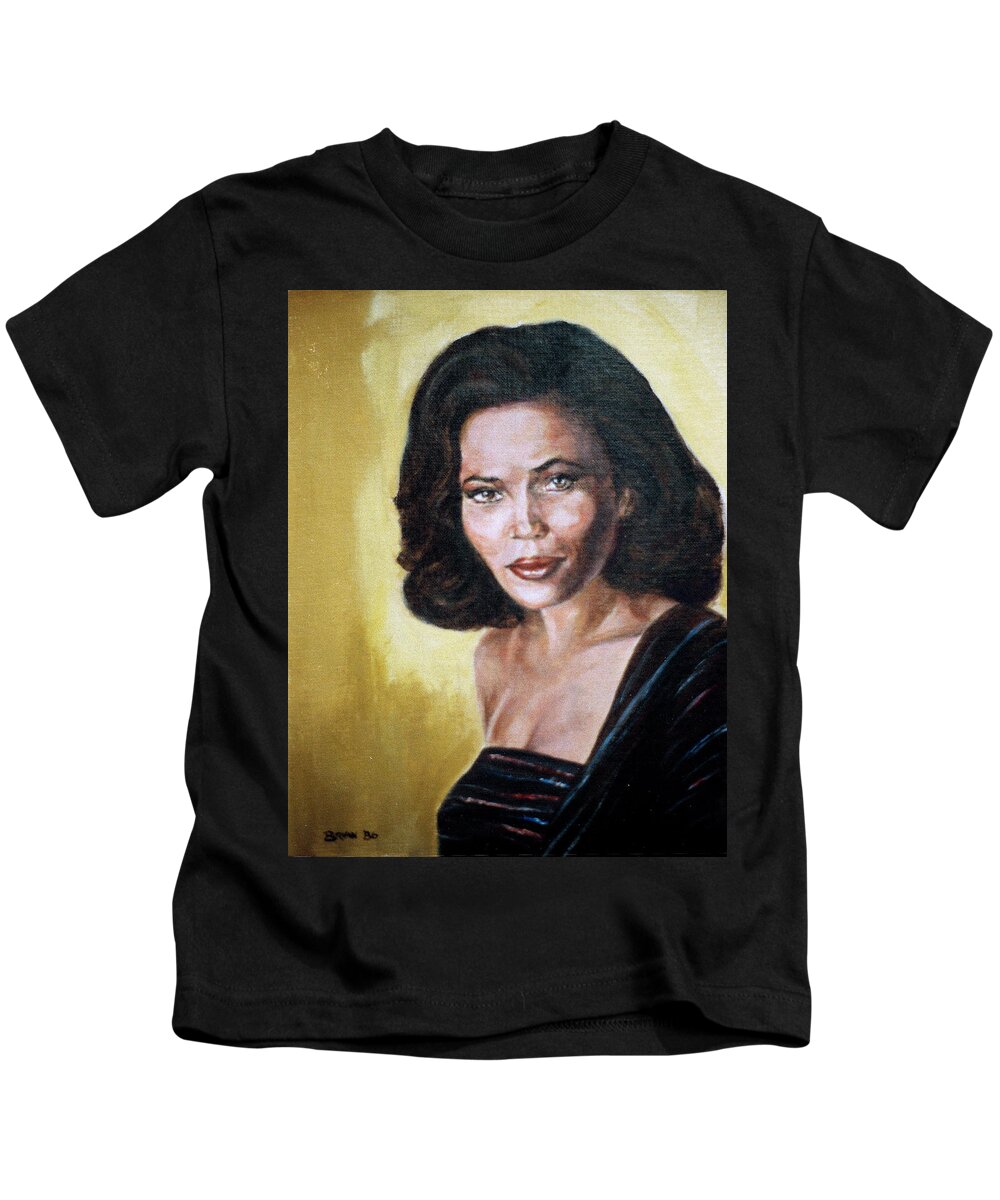 Tracey Ross Kids T-Shirt featuring the painting Tracey Ross by Bryan Bustard