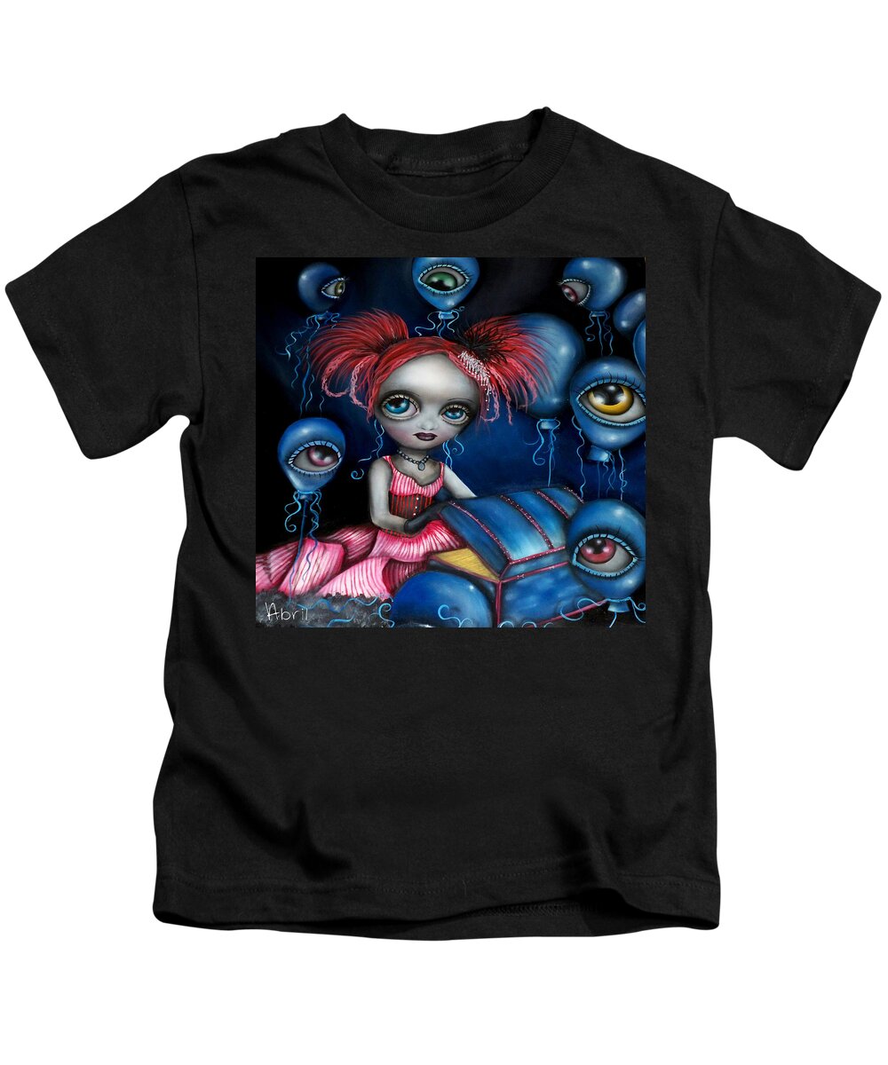  Kids T-Shirt featuring the painting Tranquilatwist by Abril Andrade