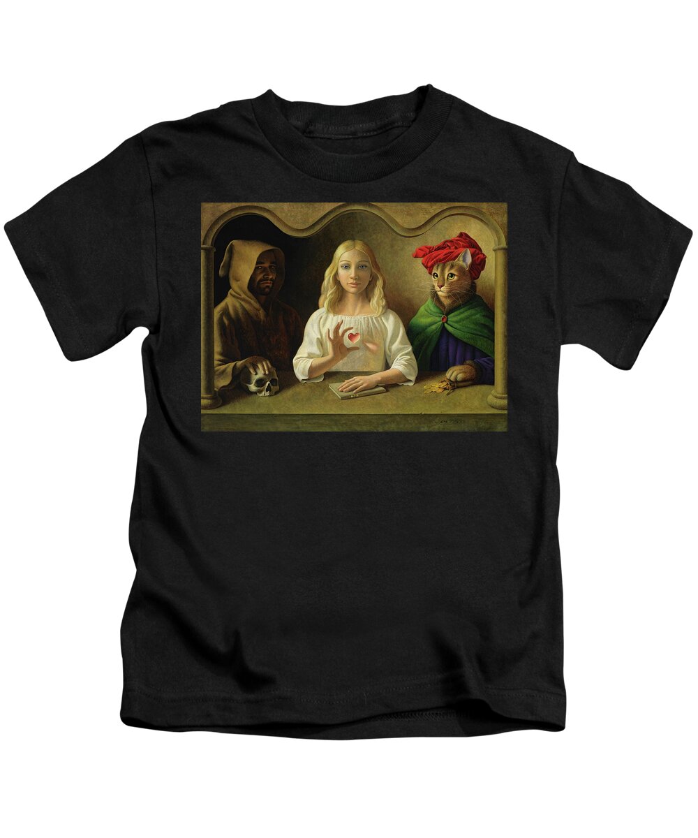 Life Kids T-Shirt featuring the painting Trinity by Chris Miles
