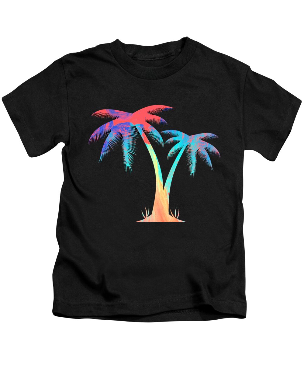 Palm Kids T-Shirt featuring the digital art Tropical Palm Trees by Rachel Hannah