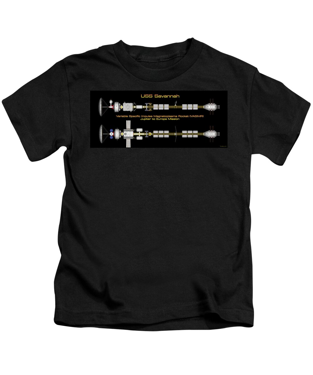 Spaceship Kids T-Shirt featuring the digital art USS Savannah Profile by David Robinson