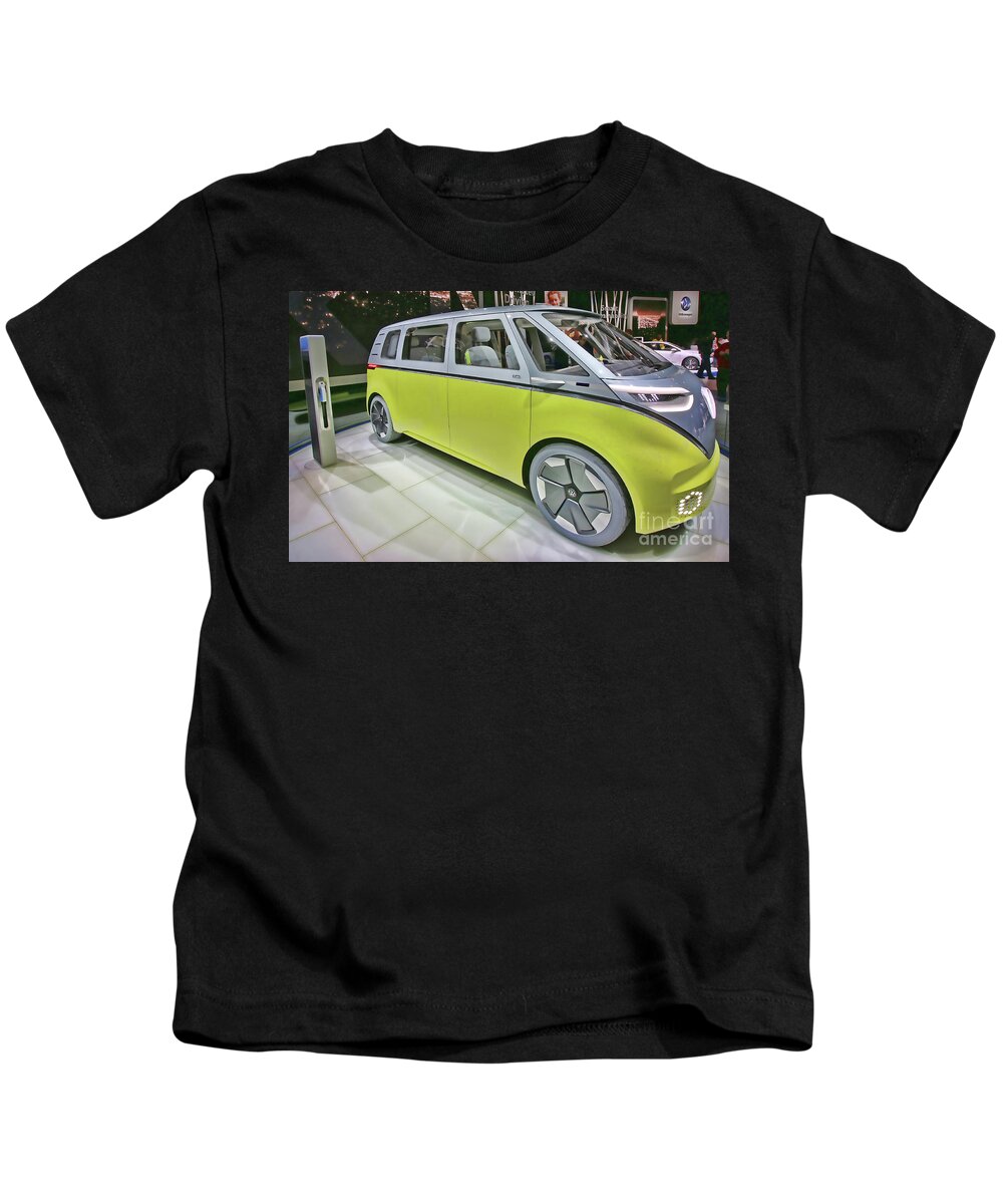 2017 North American Auto Show Kids T-Shirt featuring the photograph VW I.D Buzz Concept 9834 by Jack Schultz