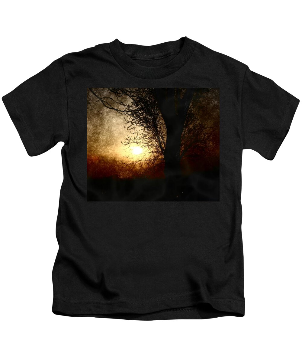 Landscape Kids T-Shirt featuring the photograph Walk Quietly Into the Night with Me. by Julie Lueders 